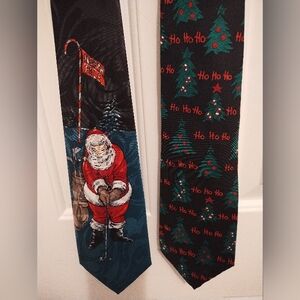 Golfing Santa and Ho Ho Christmas ties 2/$25